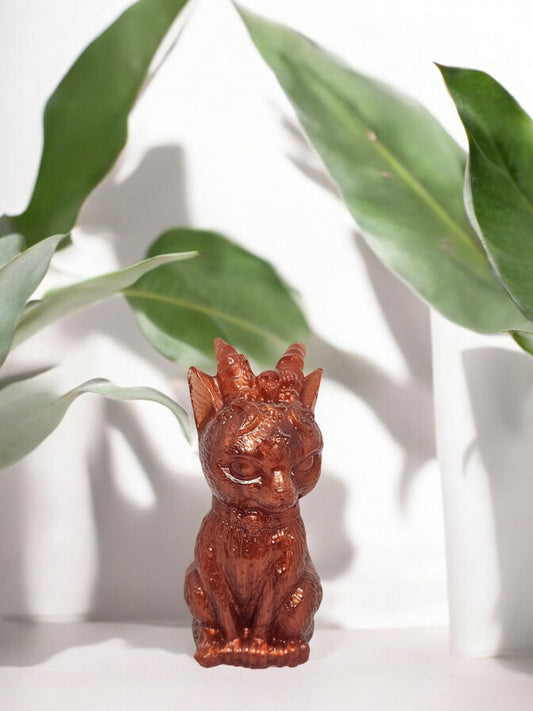 Katze mit Hörner Bronze