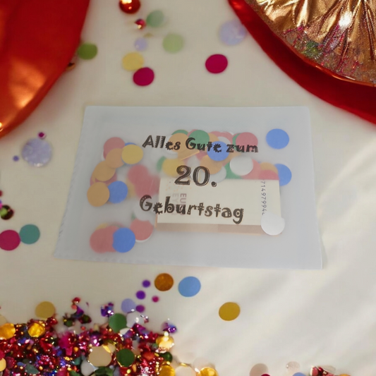 PDF Konfetti zum 20.Geburtstag